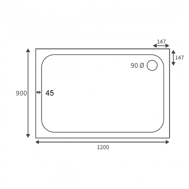 Signature Deluxe Rectangular Shower Tray 1200mm x 900mm (inc Waste)