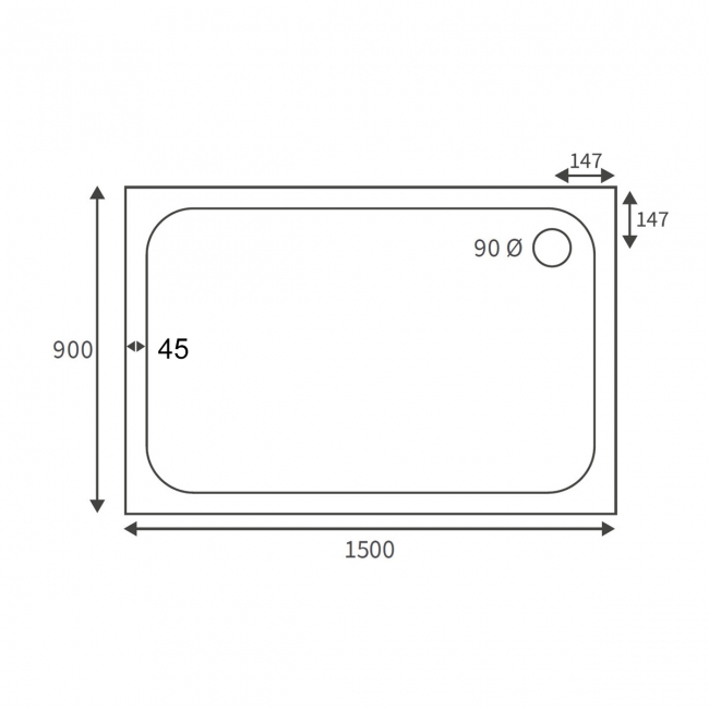Signature Deluxe Rectangular Shower Tray 1500mm x 900mm (inc Waste)