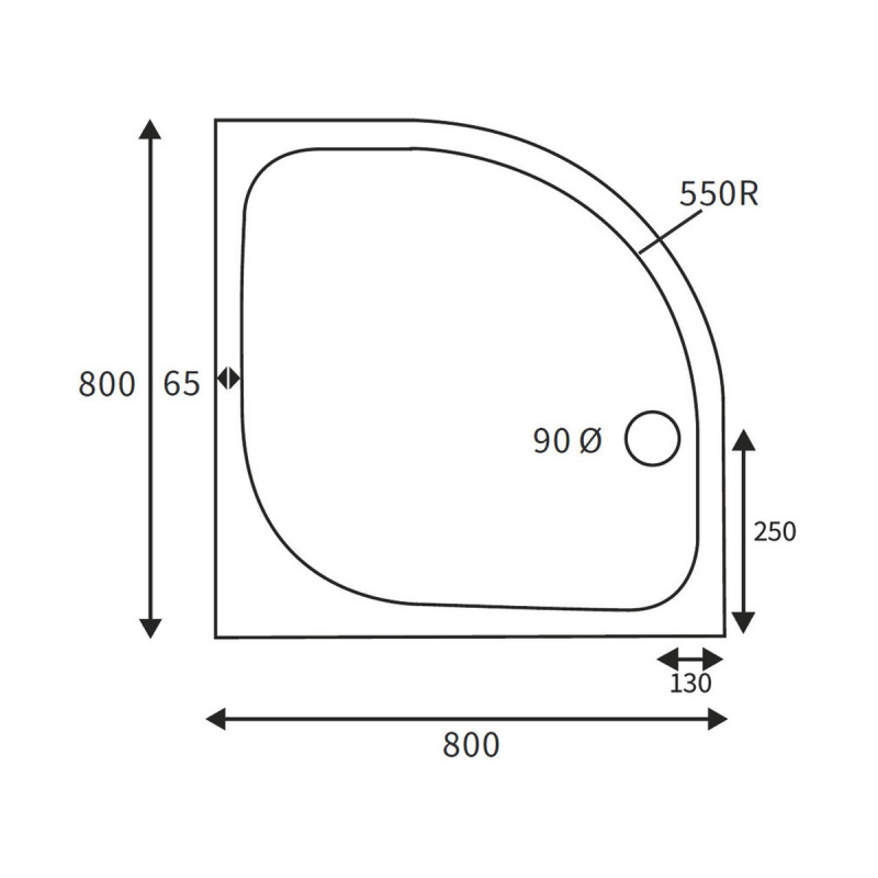 Signature Deluxe Quadrant Shower Tray 800mm x 800mm (inc Waste)