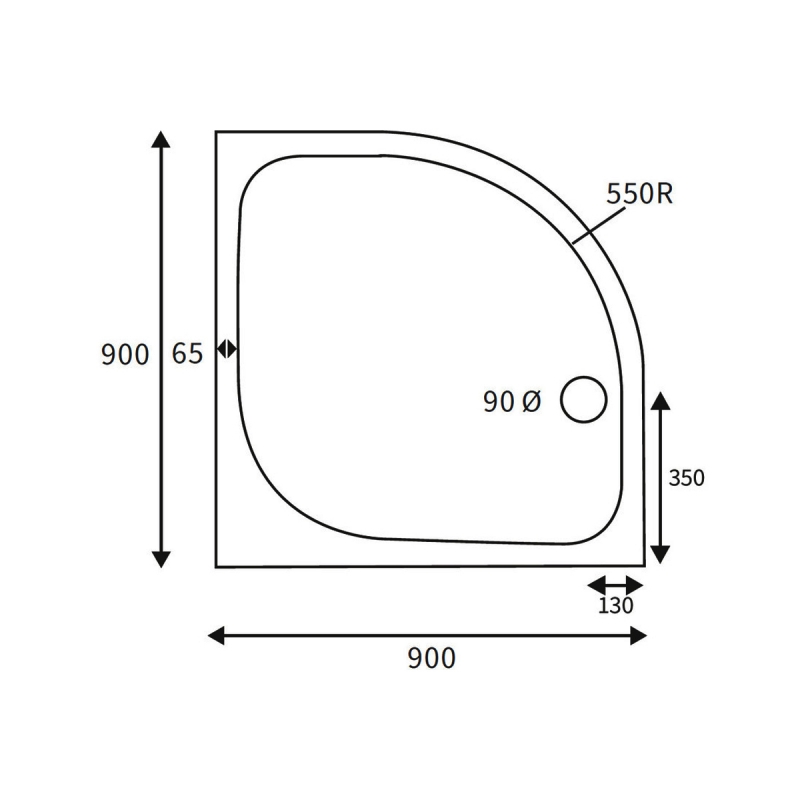 Signature Deluxe Quadrant Shower Tray 900mm x 900mm (inc Waste)