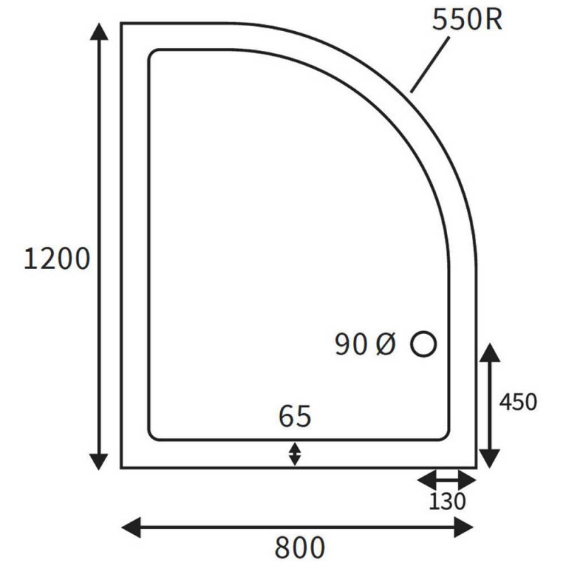 Signature Deluxe Offset Quadrant Shower Tray 1200mm x 800mm SIGN106703