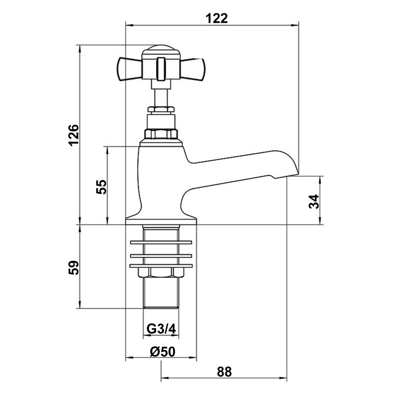 Signature Greenwich Bath Taps Pair Pillar Mounted - Chrome