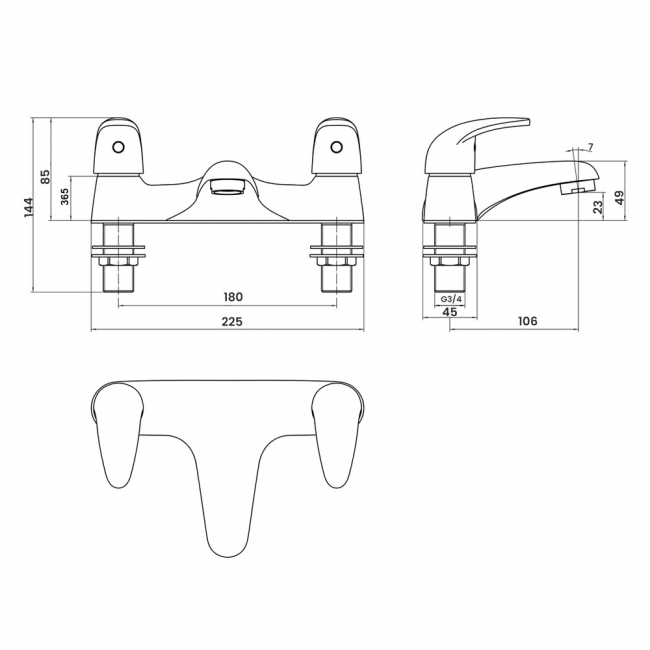 Signature Express Low Pressure Bath Filler Tap Deck Mounted - Chrome
