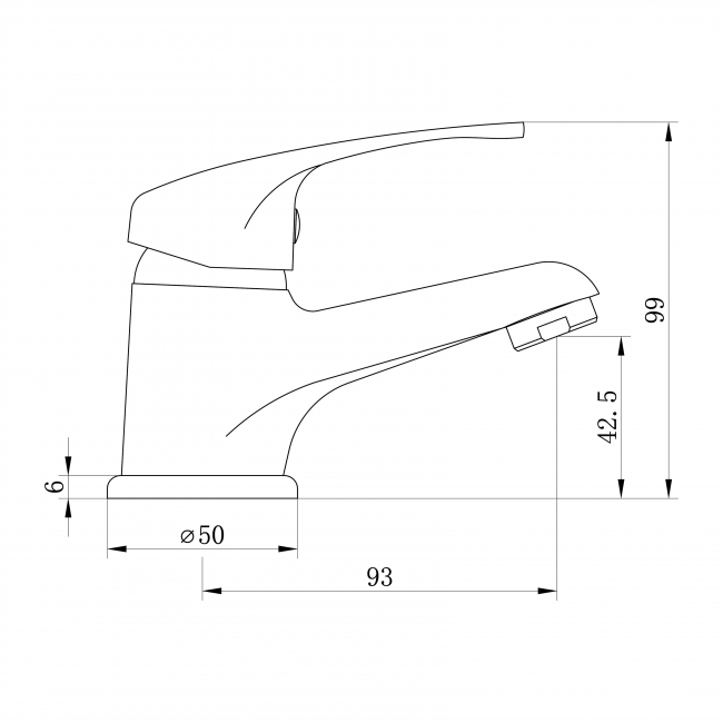 Signature Express Mono Cloakroom Basin Mixer Tap Single Handle with Waste - Chrome