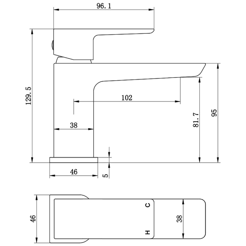 Signature Glide Cloakroom Mono Basin Mixer Tap Single Handle with Waste - Brushed Brass
