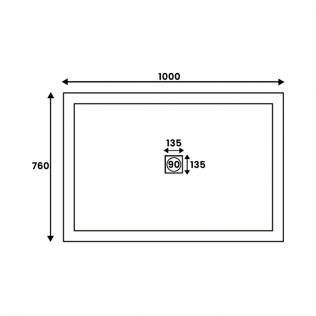 Signature Grade Rectangular Shower Tray 1000mm x 760mm (inc Waste)