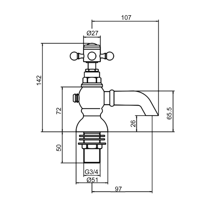 Signature Greenwich Bath Taps (Pair) SIGN106799 Pillar Mounted Brushed Brass
