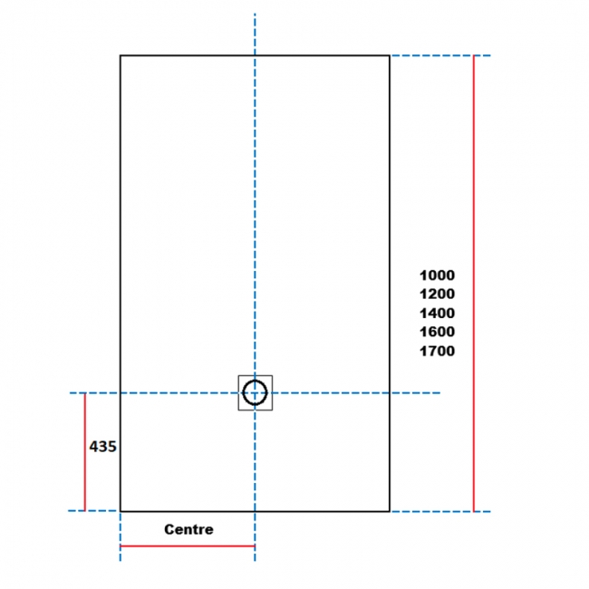 Signature Habitat Grey Slate Effect Rectangular Shower Tray 1000mm x 800mm (inc Waste)