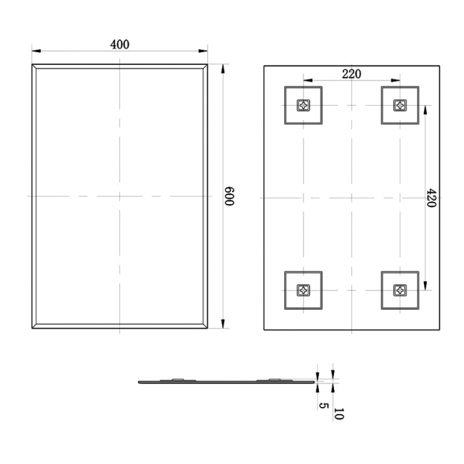 Signature Hugo Rectangular Bathroom Mirror 600mm H x 400mm W