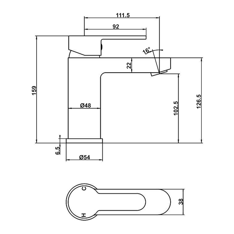 Signature Active Mono Basin Mixer Tap Single Handle with Click Clack Waste - Chrome