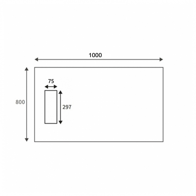 Signature Linear Slim Rectangular Shower Tray 1000mm x 800mm (inc Waste)