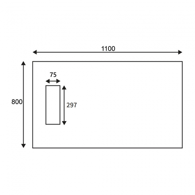 Signature Linear Slim Rectangular Shower Tray 1100mm x 800mm (inc Waste)