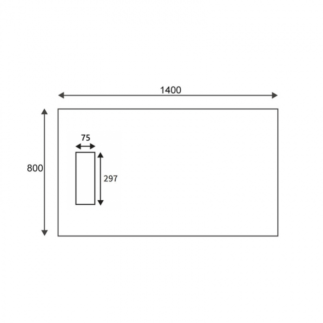 Signature Linear Slim Rectangular Shower Tray 1400mm x 800mm (inc Waste)