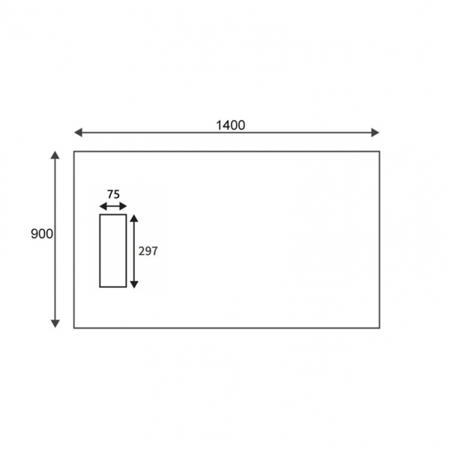 Signature Linear Slim Rectangular Shower Tray 1400mm x 900mm (inc Waste)