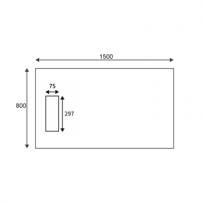 Signature Linear Slim Rectangular Shower Tray 1500mm x 800mm (inc Waste)