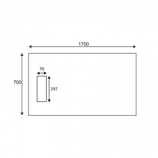 Signature Linear Slim Rectangular Shower Tray 1700mm x 700mm (inc Waste)