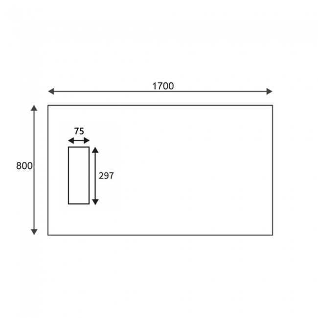 Signature Linear Slim Rectangular Shower Tray 1700mm x 800mm (inc Waste)