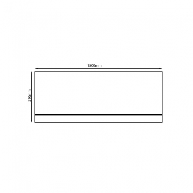 Signature Lucid Acrylic Bath Front Panel 510mm H x 1500mm W - White