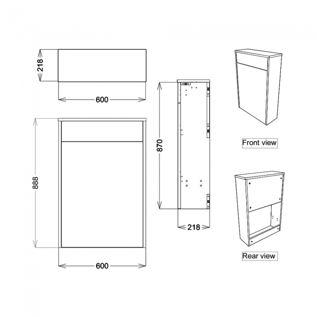 Signature Lund Back to Wall WC Toilet Unit 600mm Wide - Matt White