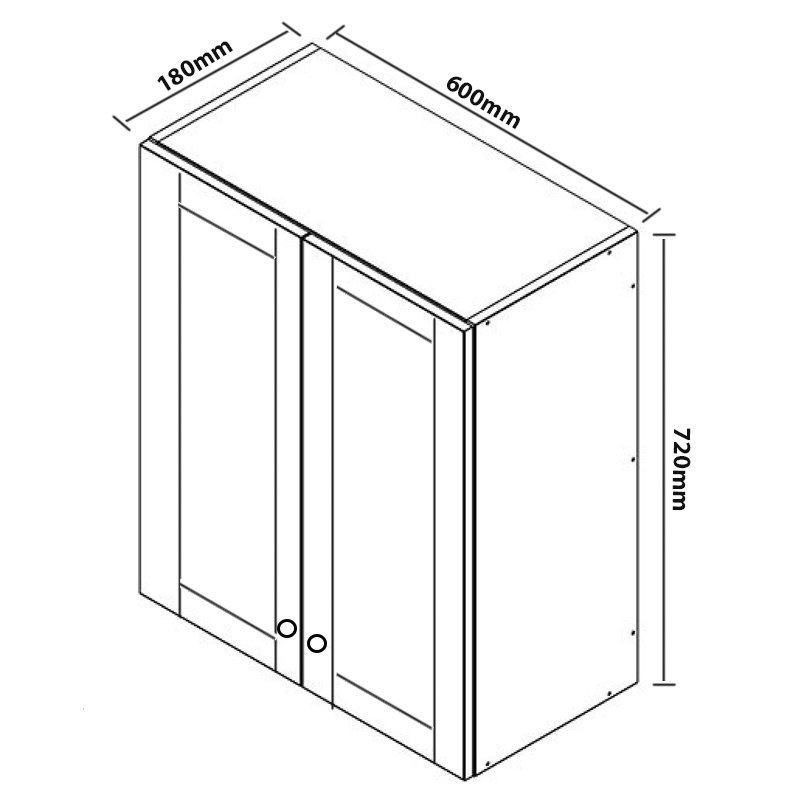 Signature Malmo Wall Hung 2-Door Storage Unit 600mm Wide - Grey Ash