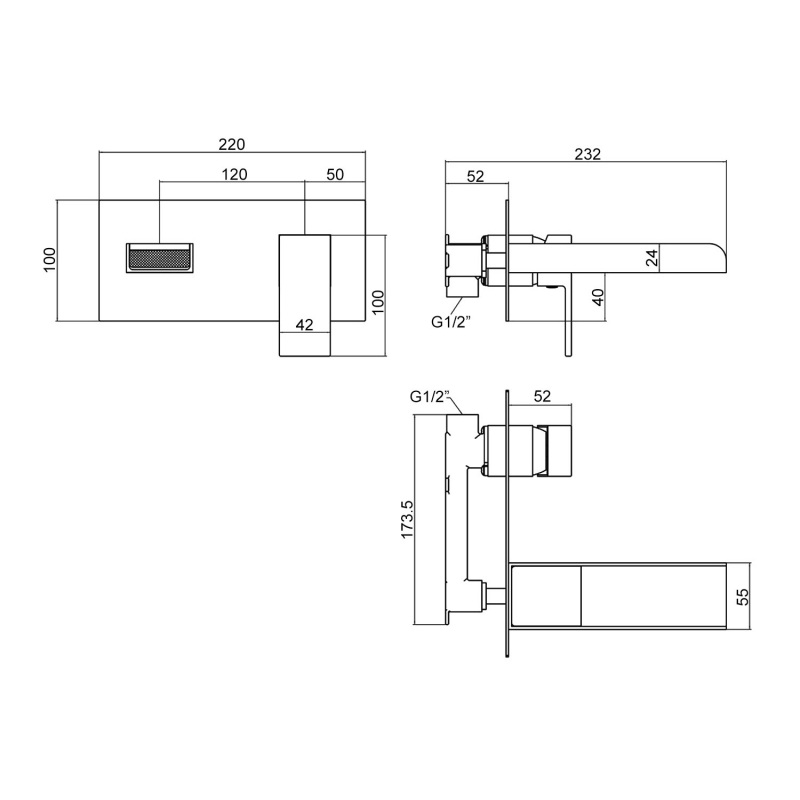 Signature Victoria 2-Hole Basin Mixer Tap Wall Mounted - Chrome
