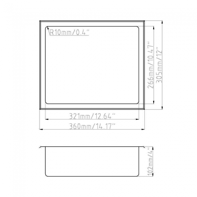 Signature Shower Niche 305mm H x 360mm W - Matt Black