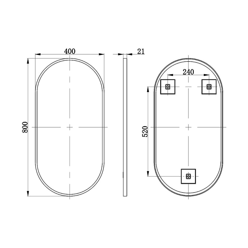 Signature Olivia Oblong Bathroom Mirror 800mm H x 400mm W - Brushed Brass