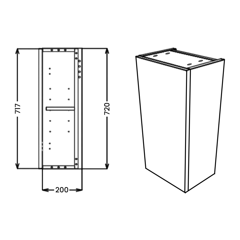 Signature Oslo Floor Standing 1-Door Toilet Roll Storage Unit 200mm Wide - Matt Graphite Grey