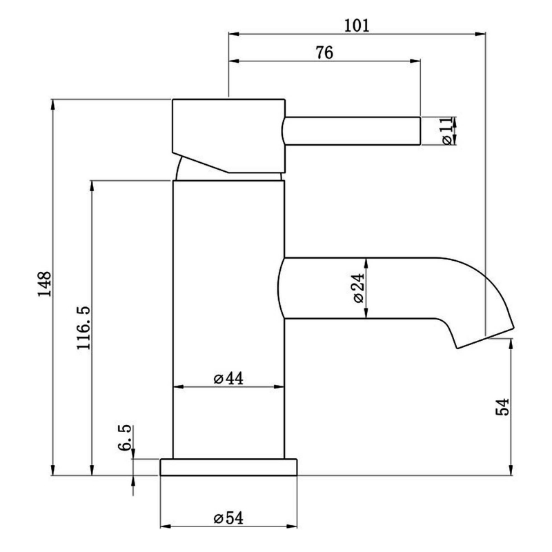 Signature Sail Basin Mixer Tap Single Handle with Click Clack Waste - Chrome