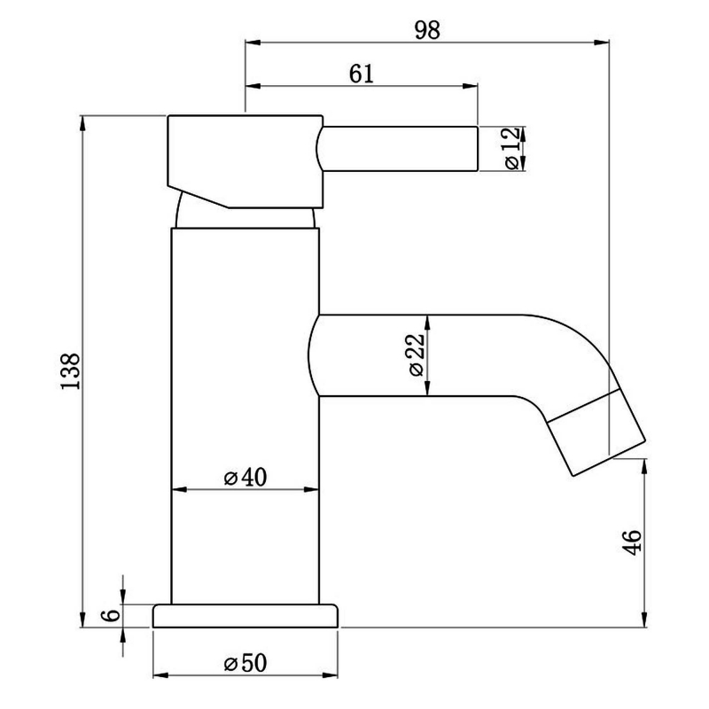 Signature Sail Mini Mono Basin Mixer Tap Single Handle with Click Clack Waste - Chrome