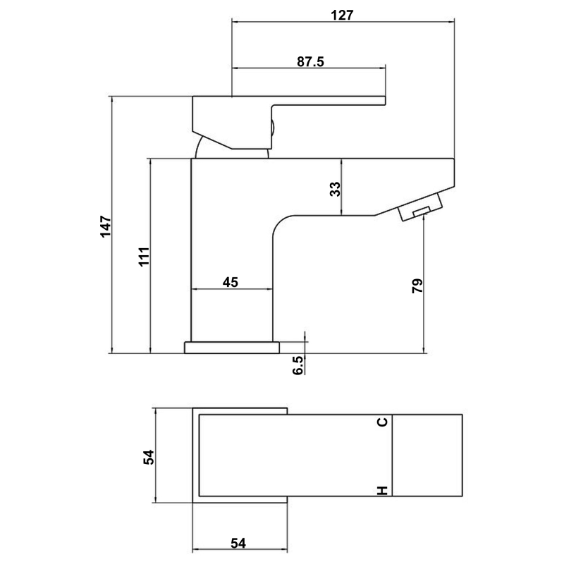 Signature Form Mono Basin Mixer Tap Single Handle with Click Clack Waste - Chrome