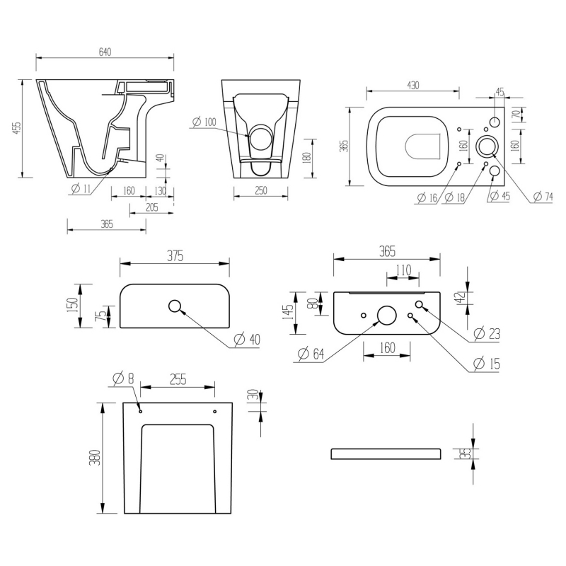 Signature Poseidon Rimless Comfort Height Close Coupled Toilet with Push Button Cistern - Soft Close Seat