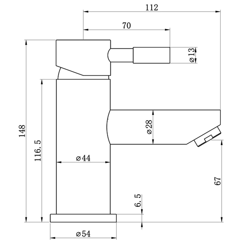 Signature Aspect Cloakroom Basin Mixer Tap Single Handle with Click Clack Waste - Chrome