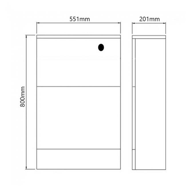 Signature Randers Back to Wall WC Toilet Unit 550mm Wide - Matt Grey