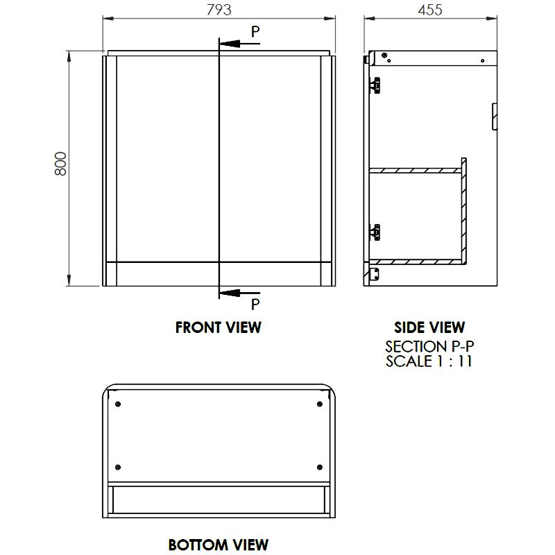 Signature Randers Floor Standing 2-Door Vanity Unit with Basin 800mm Wide - Matt Indigo