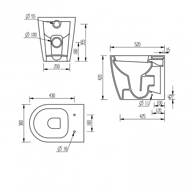 Signature Select Back to Wall Toilet - Soft Close Seat