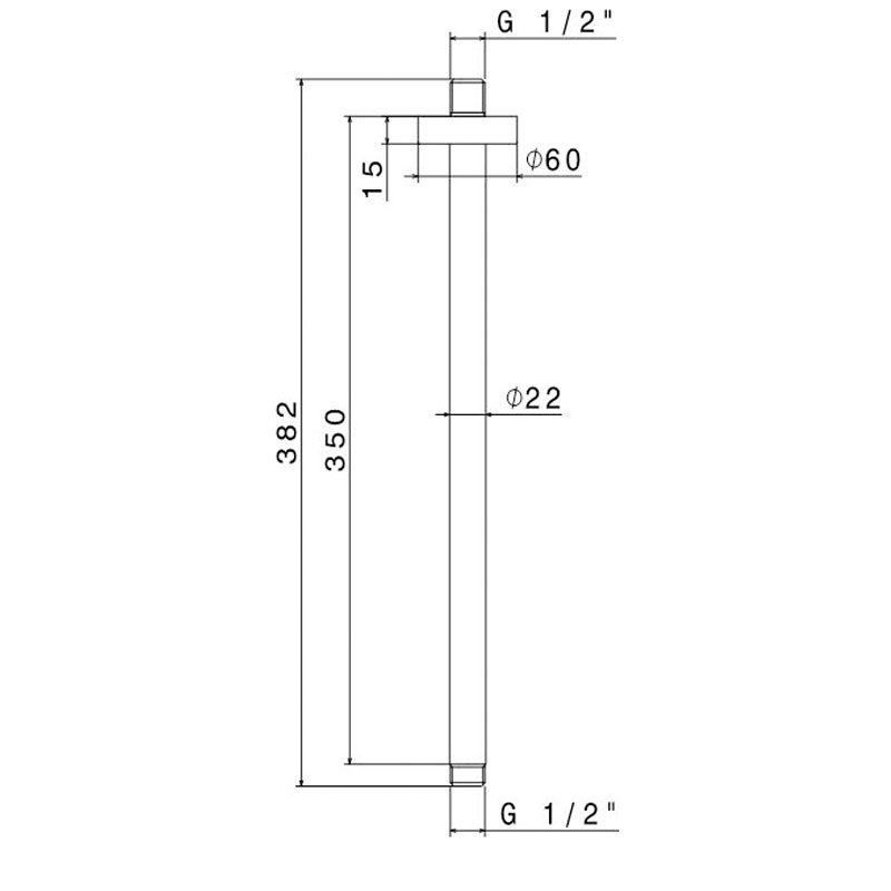 Vema Round Ceiling Mounted Shower Arm - Chrome