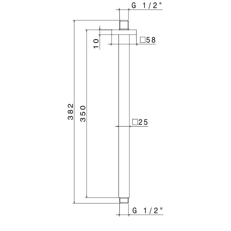 Vema Square Ceiling Mounted Shower Arm - Chrome