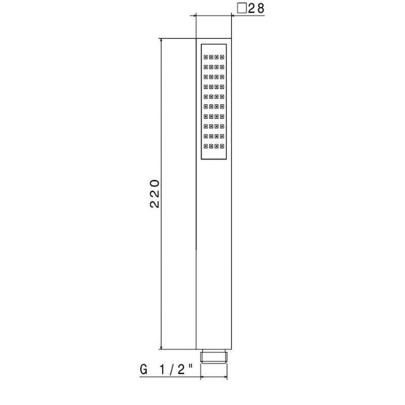 Vema Square Single Jet Shower Handset - Chrome