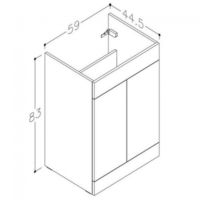 Signature Umea Floor Standing 2-Door Vanity Unit (No Top) 590mm Wide - Matt Olive Green