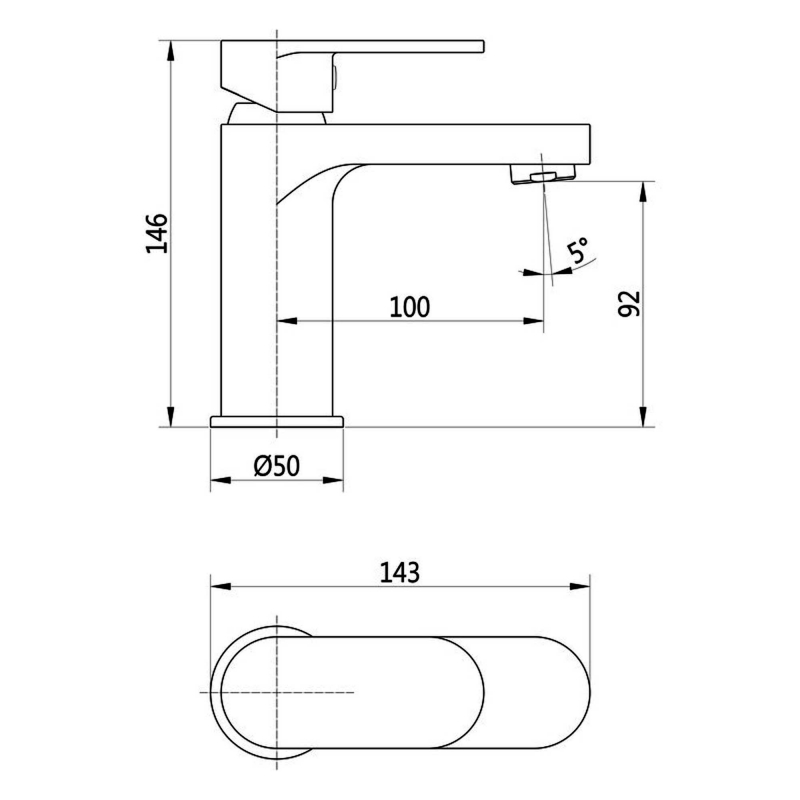 Signature Spirit Mono Basin Mixer Tap Single Handle with Click Clack Waste - Chrome