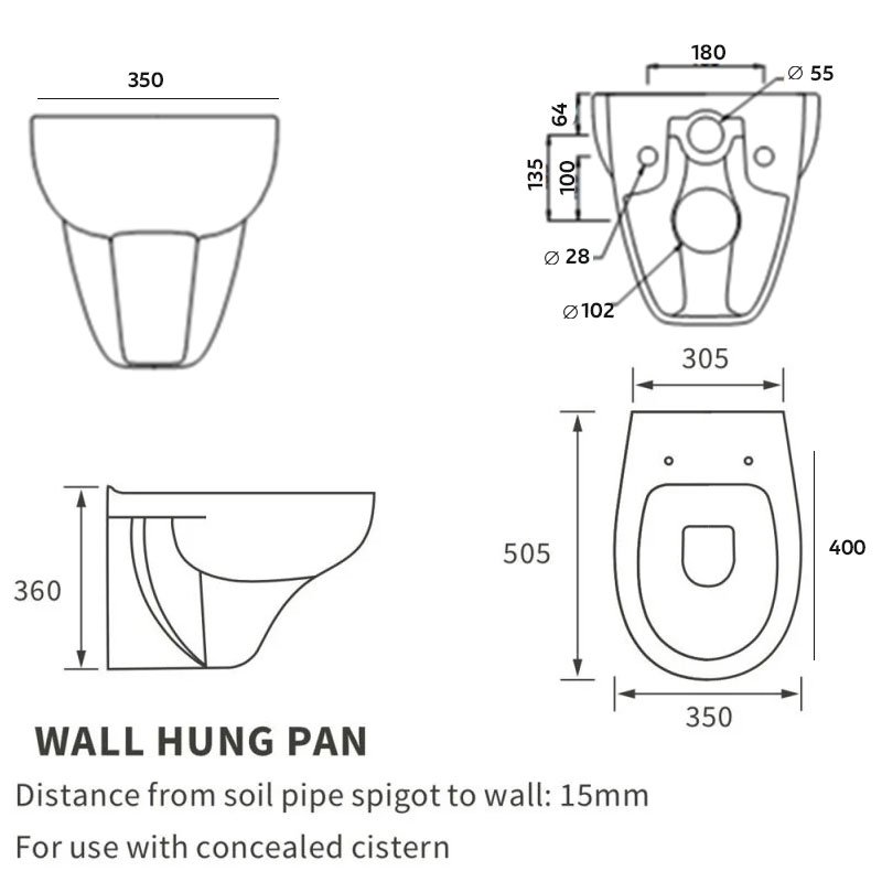 Signature Zeus Wall Hung Toilet - Soft Close Seat