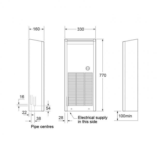 Smiths Ecovector VE 2500 Vertical Hydronic Fan Convector