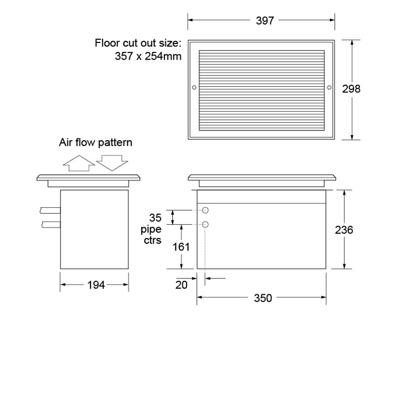 Smiths Space Maker SST8 Floor Mounted Hydronic Fan Convector