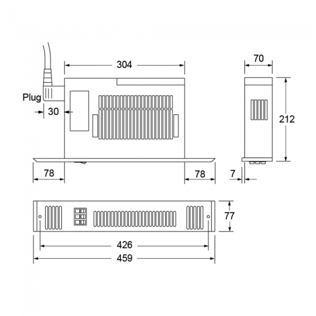 Smiths Space Saver SS80E MK6 Electric Fan Convector - Kitchen Plinth Heater for 8cm Plinths