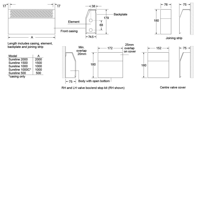 Smiths Sureline 1000E Convector Element Only