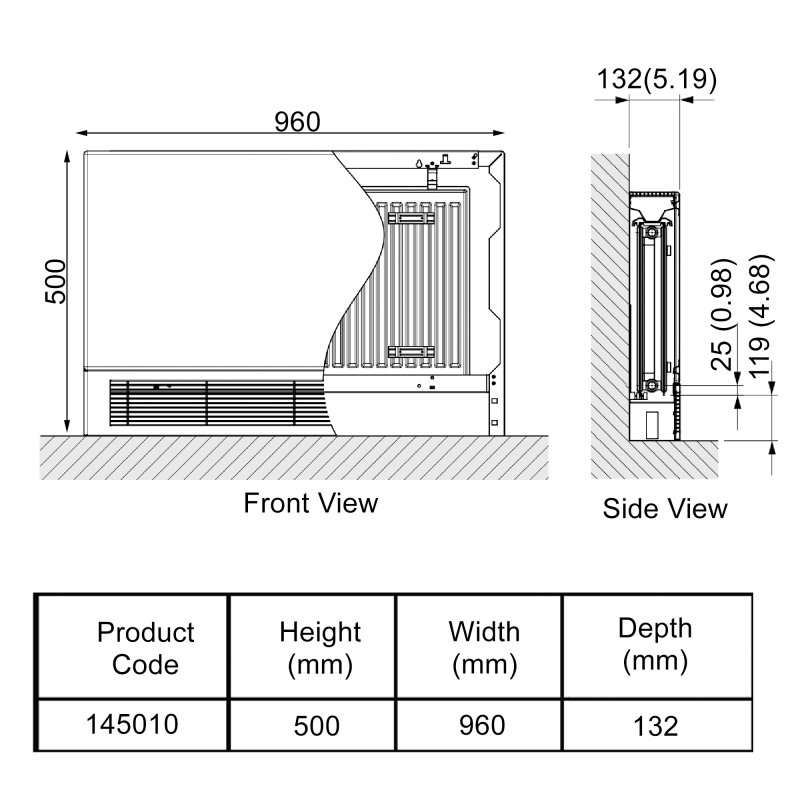 Stelrad LST Standard P+ Radiator 500mm H x 960mm W Double Panel Plus