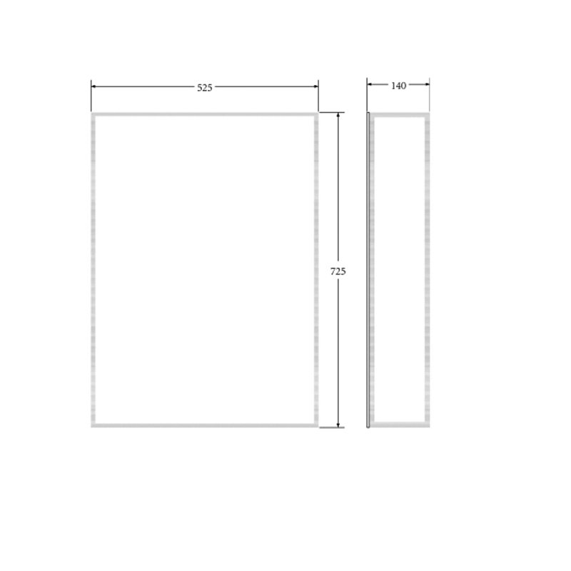 Delphi Berg 1-Door Mirrored Bathroom Cabinet 725mm H x 525mm W - Aluminium