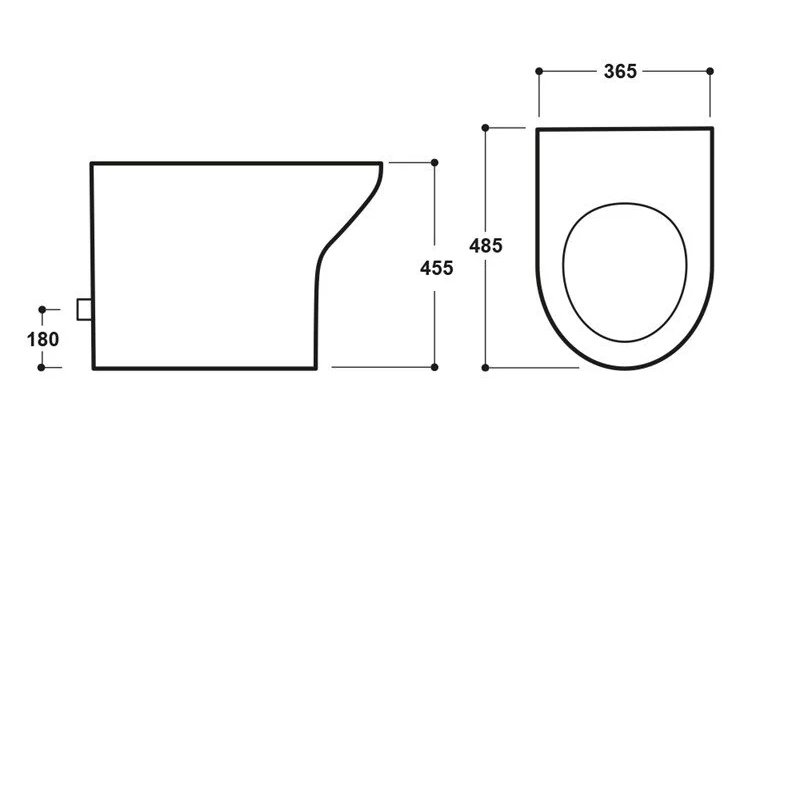 Delphi Fluid Toilet SY FLU06 SY FLU08 Back To Wall White
