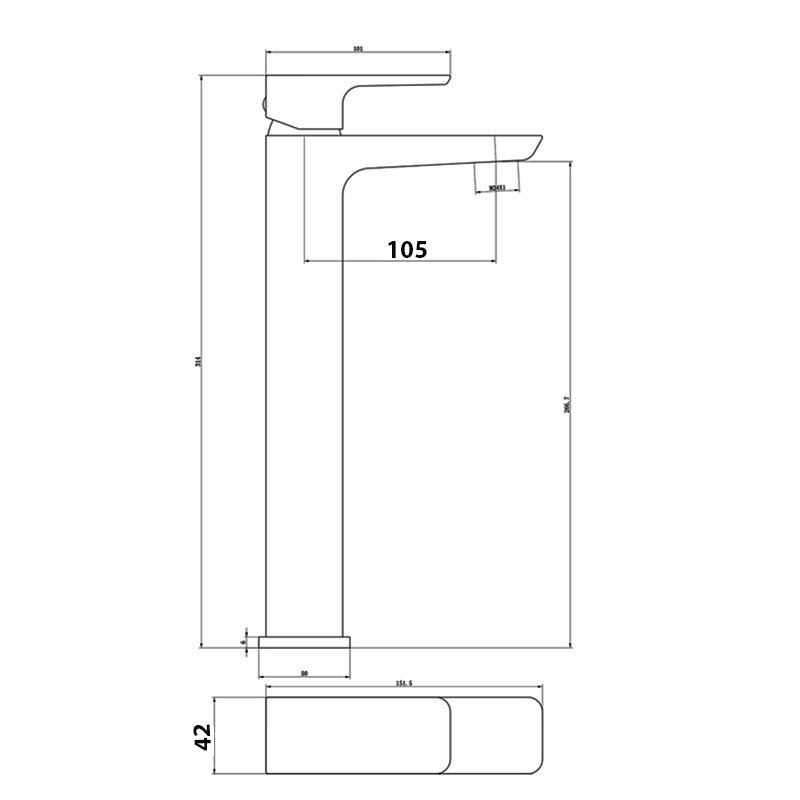 Delphi Studio Basin Mixer SYD08N Deck Mounted Chrome
